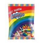 Sweet rainbow lollipops in bag